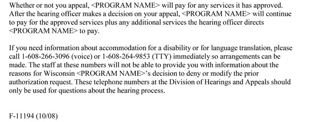 Sample Notice of Appeal Rights Letter Page 4