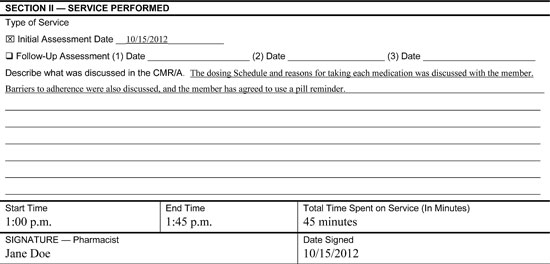 CMR/A Documentation Example Page 2