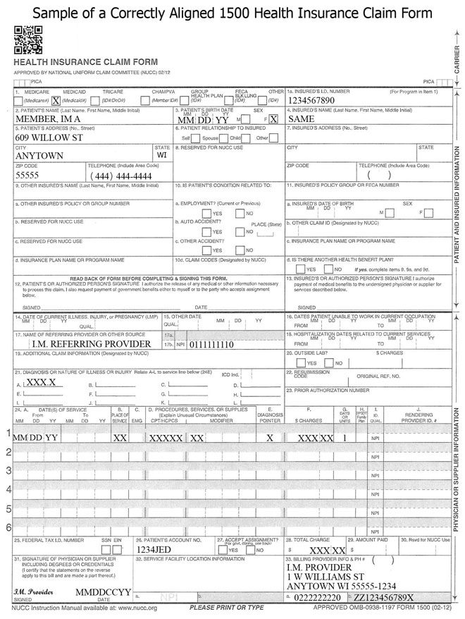 Paper Claim Form Preparation and Data Alignment Requirements
